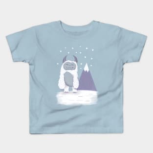 Happy Yeti with Blue Skies Kids T-Shirt